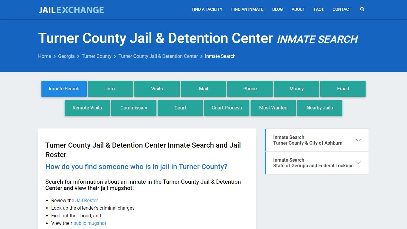 Turner County Jail & Detention Center Inmate Search
